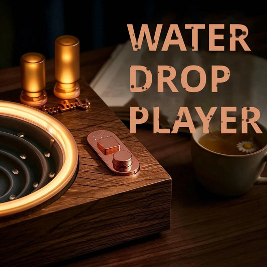 Water drop ambient player with spiral drops and calming nature sounds