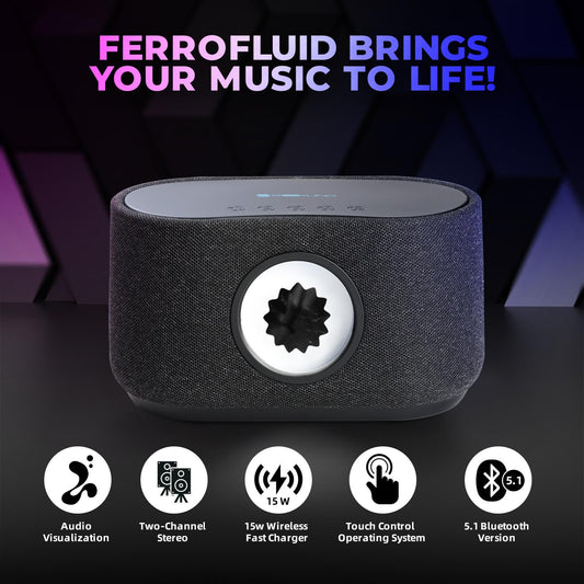 Ferrofluid Bluetooth Speaker with 15W Phone Wireless Charger