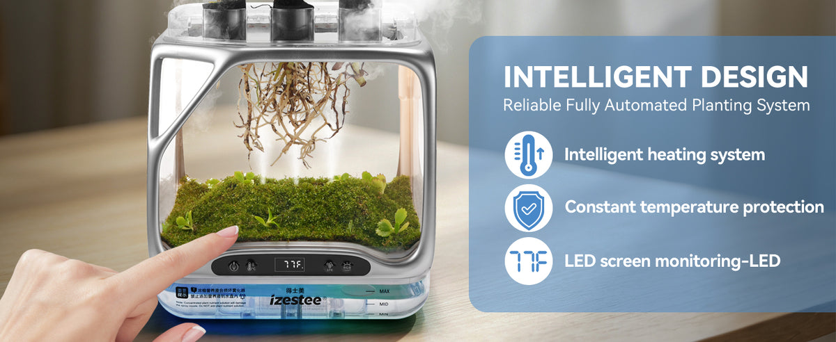 Smart heating system with constant temperature protection and LED temperature display up to 113 Fahrenheit