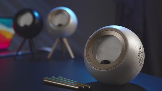 VENOM BALL ferrofluid speaker demo, magnetic liquid dancing to music with RGB light