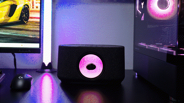 SoundFlux V2 ferrofluid Bluetooth speaker in action