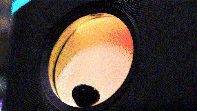 SoundFlux V2 powering on with RGB ambient light