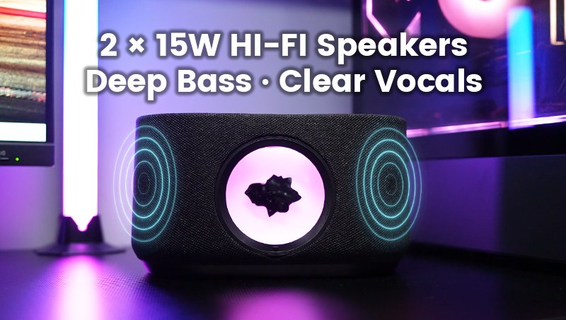 Close-up of the SoundFlux V2 ferrofluid speaker driver and diaphragm