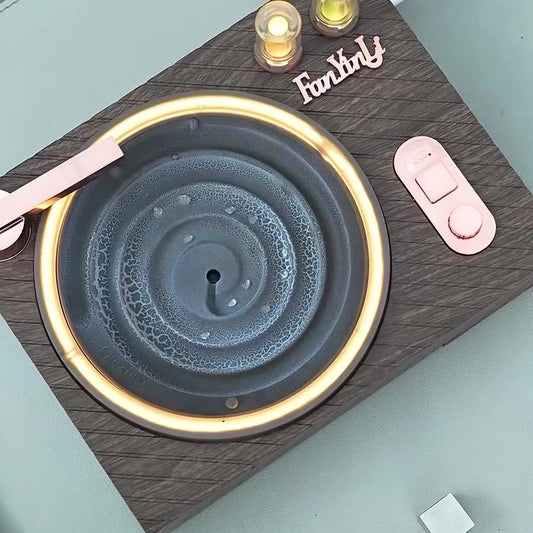 Retro water drop ambient player top view warm ring light