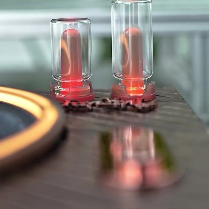 Red glow glass tubes ambient light
