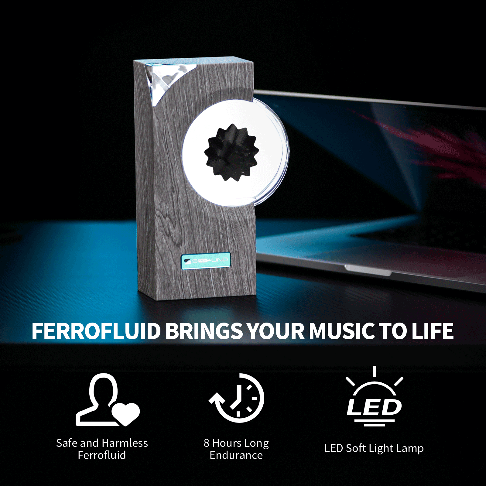 Ferrofluid Magnetic Liquid Audio Display Lava Lamp - Venom Sound